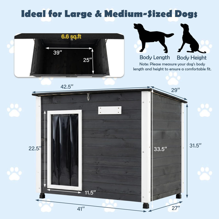 Giantex Wooden Dog House with Openable Asphalt Roof
