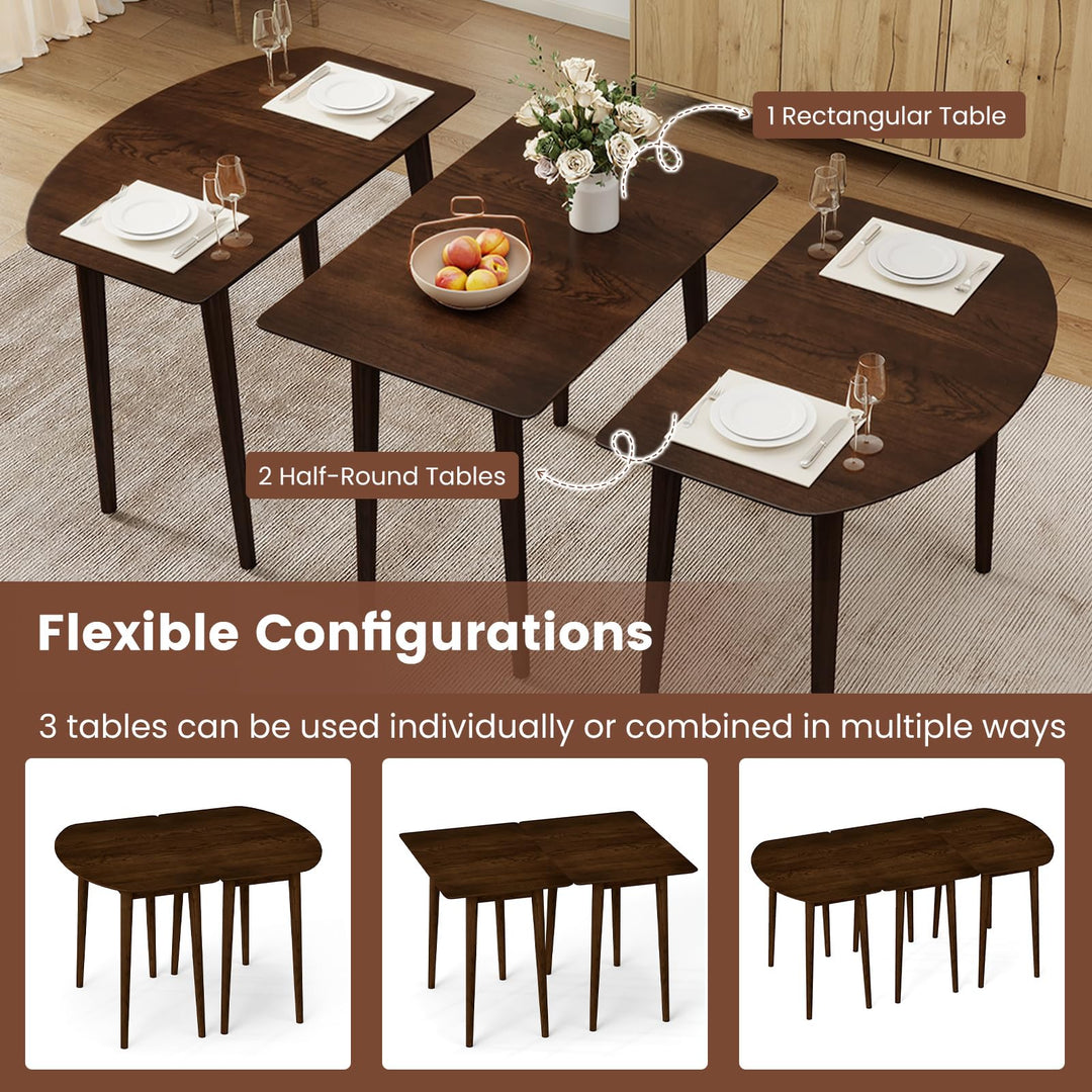 Giantex Extendable Dining Table for 6-8 People 68" Farmhouse Kitchen Table