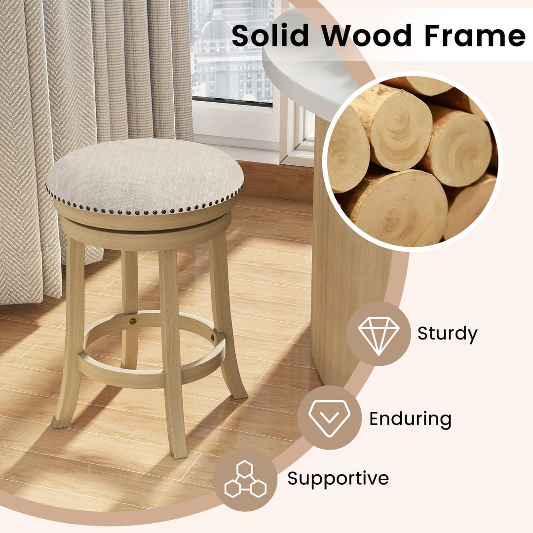 Giantex 26.5" Swivel Bar Stools Set of 2/4 with Comfy Padded Seat Cushion