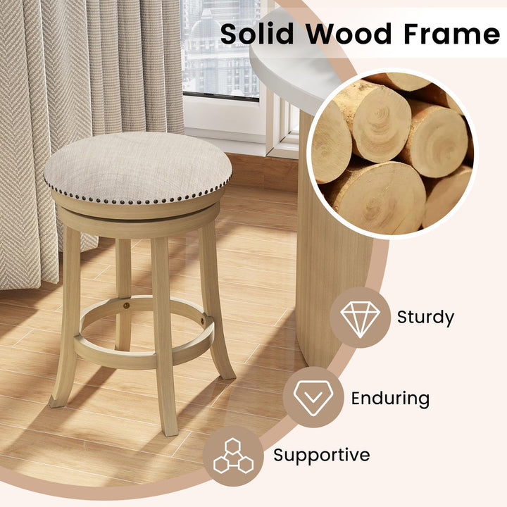 Giantex 26.5" Swivel Bar Stools Set of 2/4 with Comfy Padded Seat Cushion