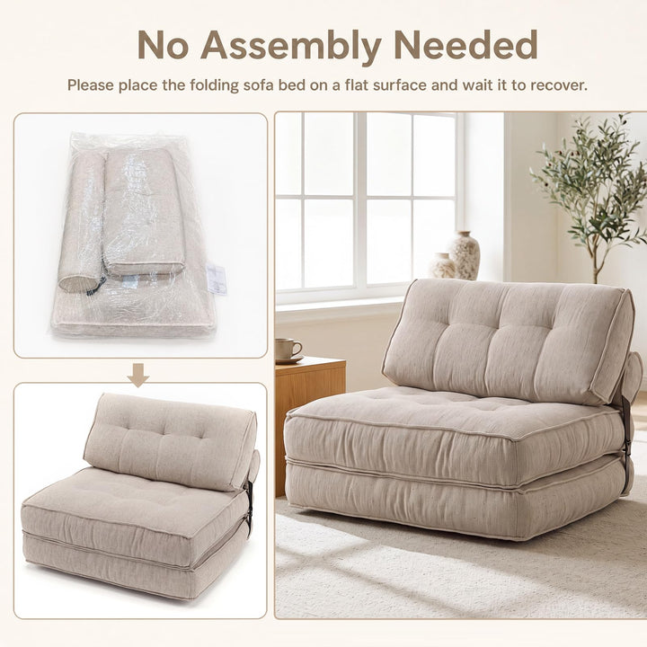 Giantex 3-in-1 Folding Sofa Bed with Bolster &amp; Pillow
