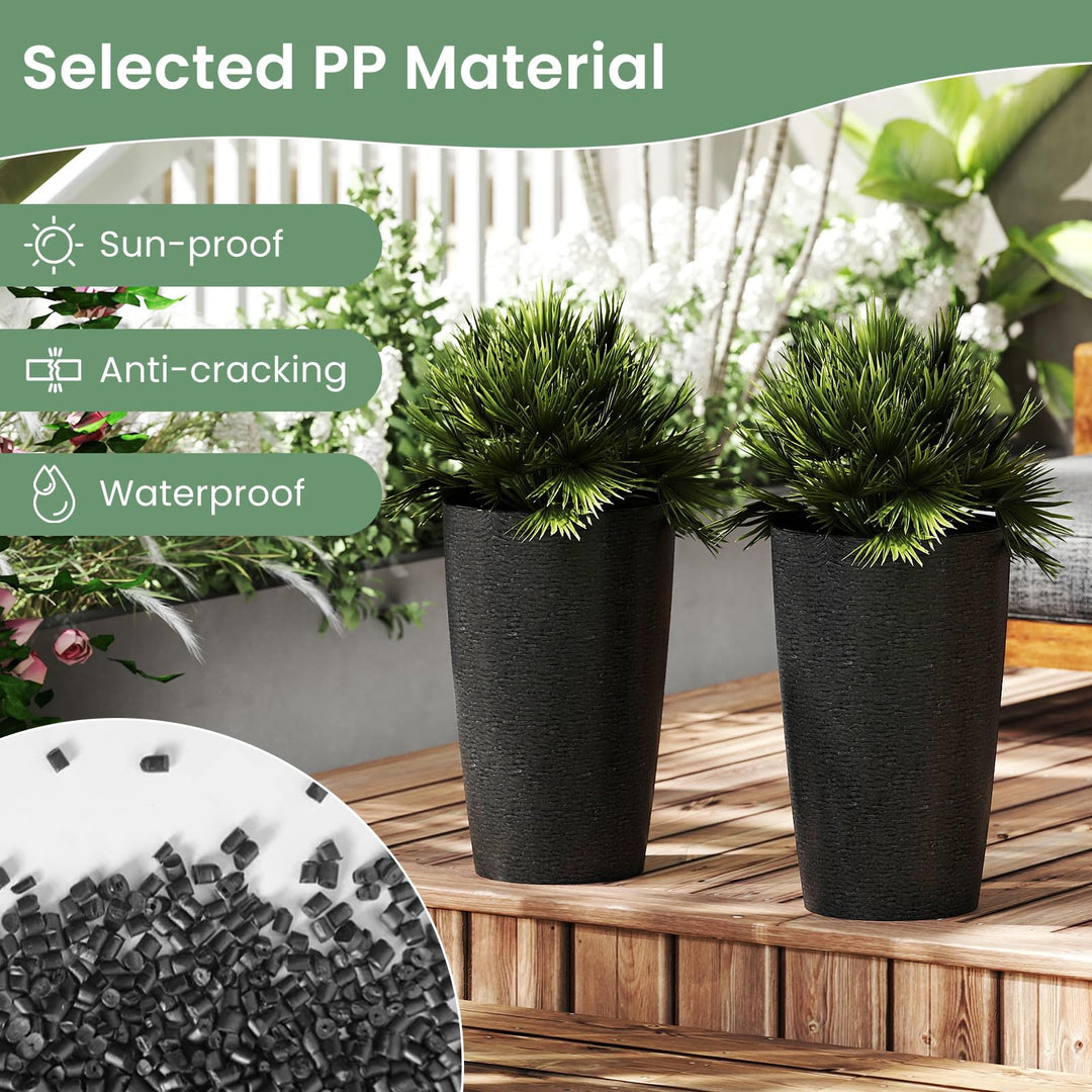 Giantex 21” Tall Round Tapered All Weather Flower Pots Set of 2