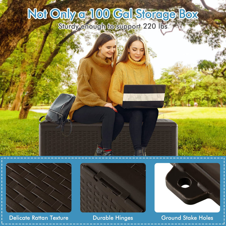 Giantex Patio Deck Box - Outdoor Storage Bin with Flip Lid, Lock Hole, 31-130 Gallons