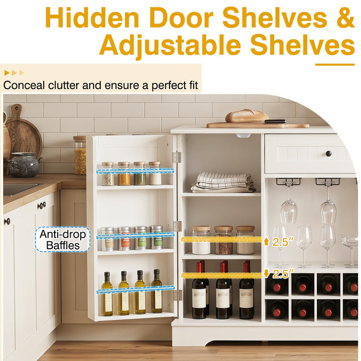 Giantex 47.2" Sideboard Buffet Cabinet with Drawer &amp; Wine Rack