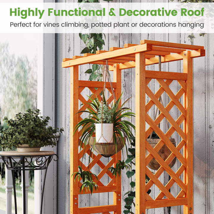 31" x 12.5" x 60" Raised Garden Bed with 2-Sided Trellis & Hanging Roof