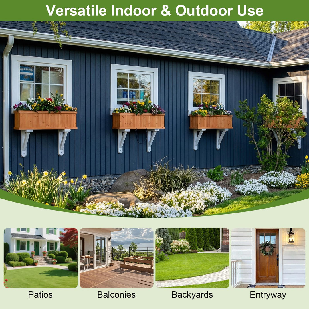 Giantex Outdoor Raised Garden Bed 28” x 10” x 10” Pine Wood Planter Box