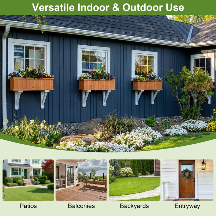 Giantex Outdoor Raised Garden Bed 28” x 10” x 10” Pine Wood Planter Box