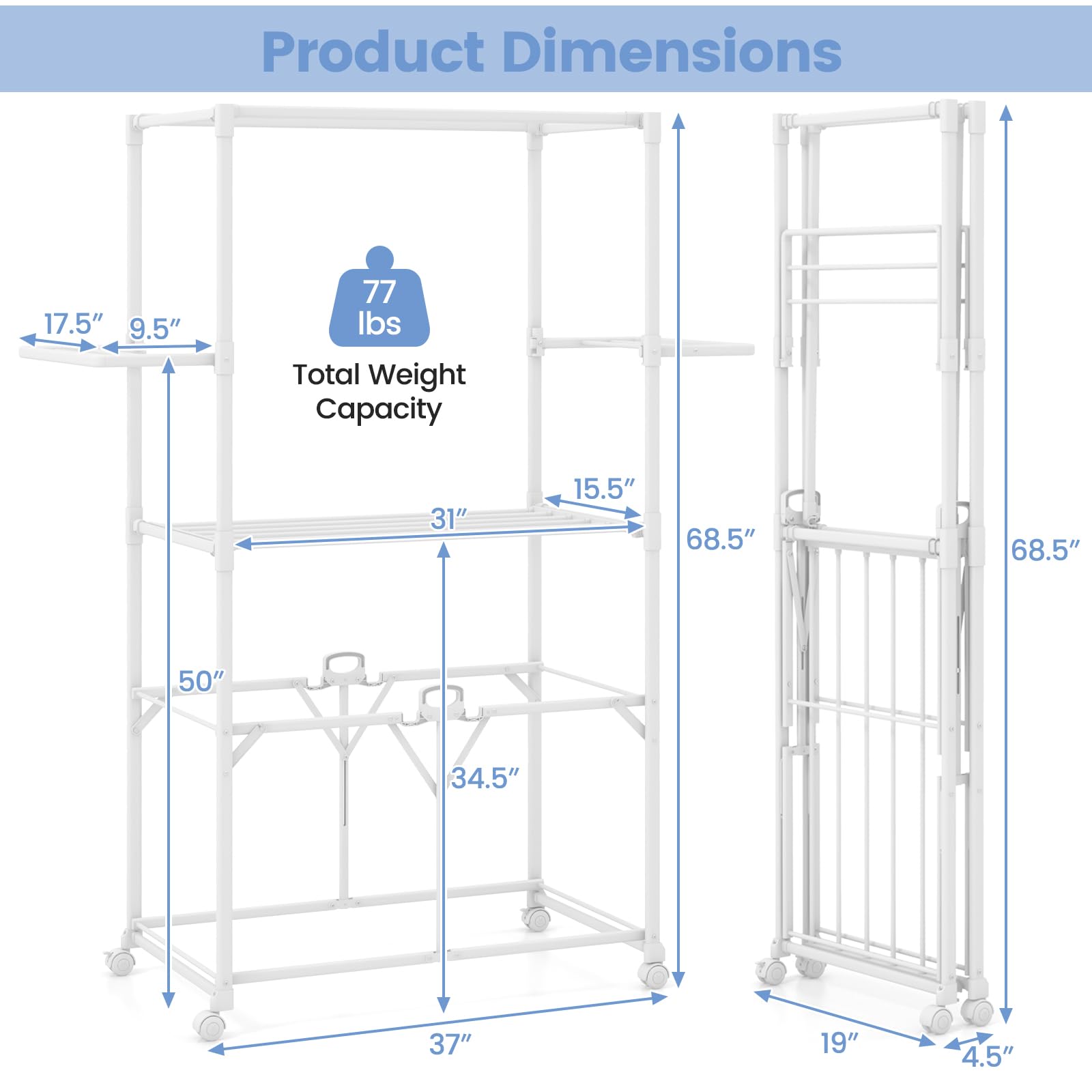 Giantex Clothes Drying Rack with Wheels