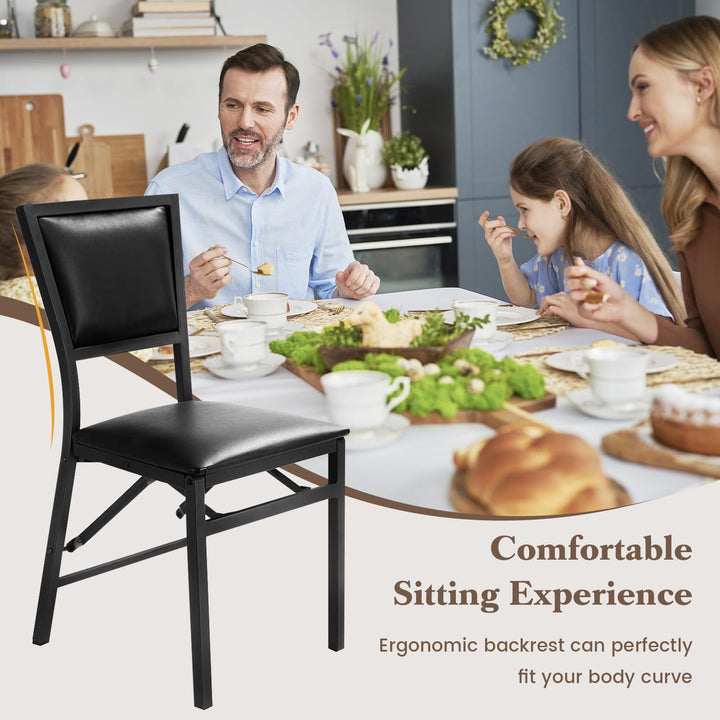 Metal Folding Chair Dining Chairs Home Restaurant Furniture - Giantex