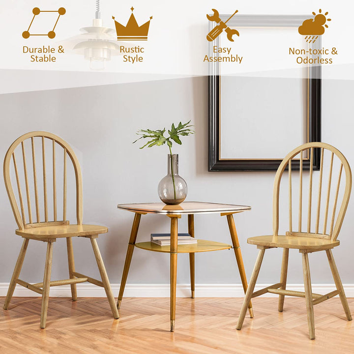 Giantex Wood Dining Chairs, French Country Armless Spindle Back Dining Chairs