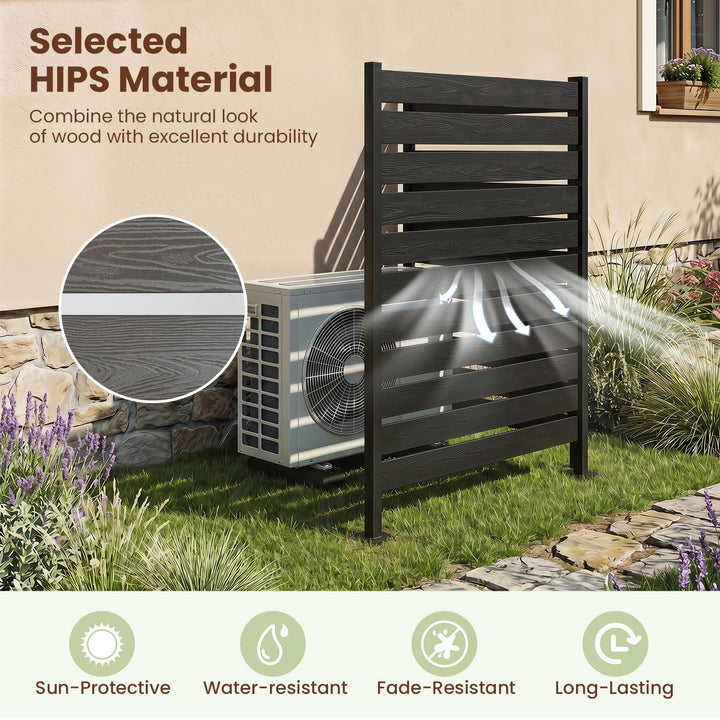 Giantex 37" W x 61" H Outdoor Privacy Fence Screen with Ground Stakes &amp; Base Feet (1/2)