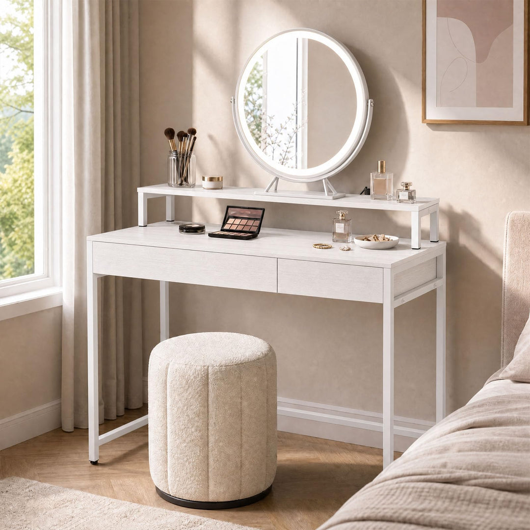 GIANTEX Computer Desk with Power Outlets &amp; Removable Monitor Shelf