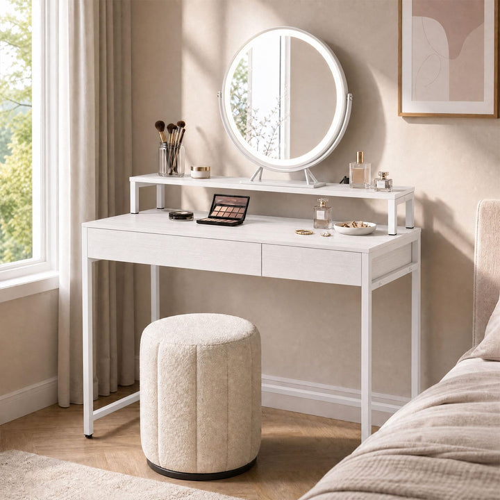 GIANTEX Computer Desk with Power Outlets &amp; Removable Monitor Shelf