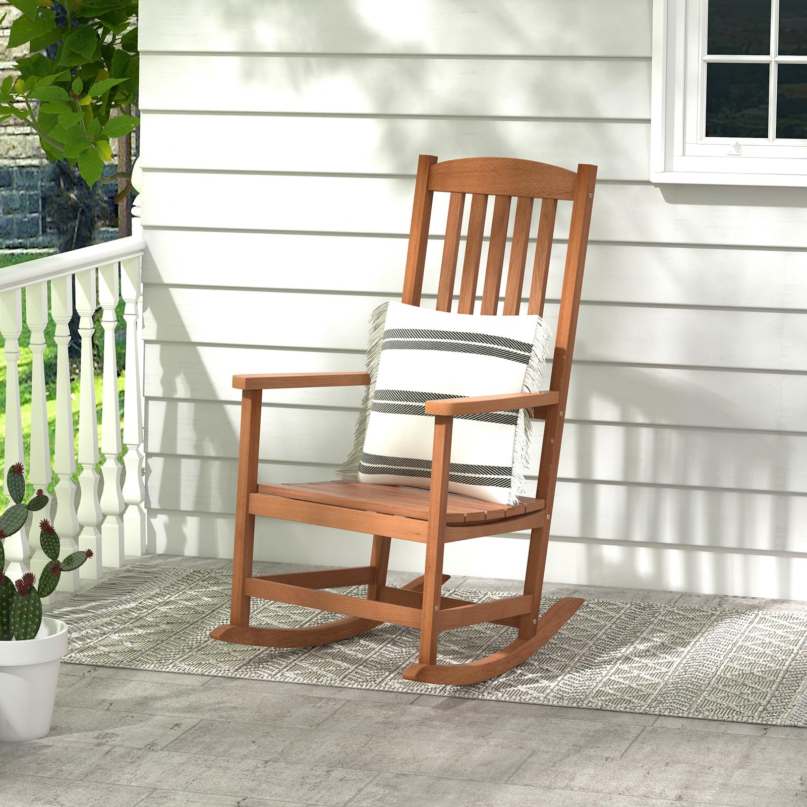 Giantex Outdoor Rocking Chair, High Back Patio Rocker