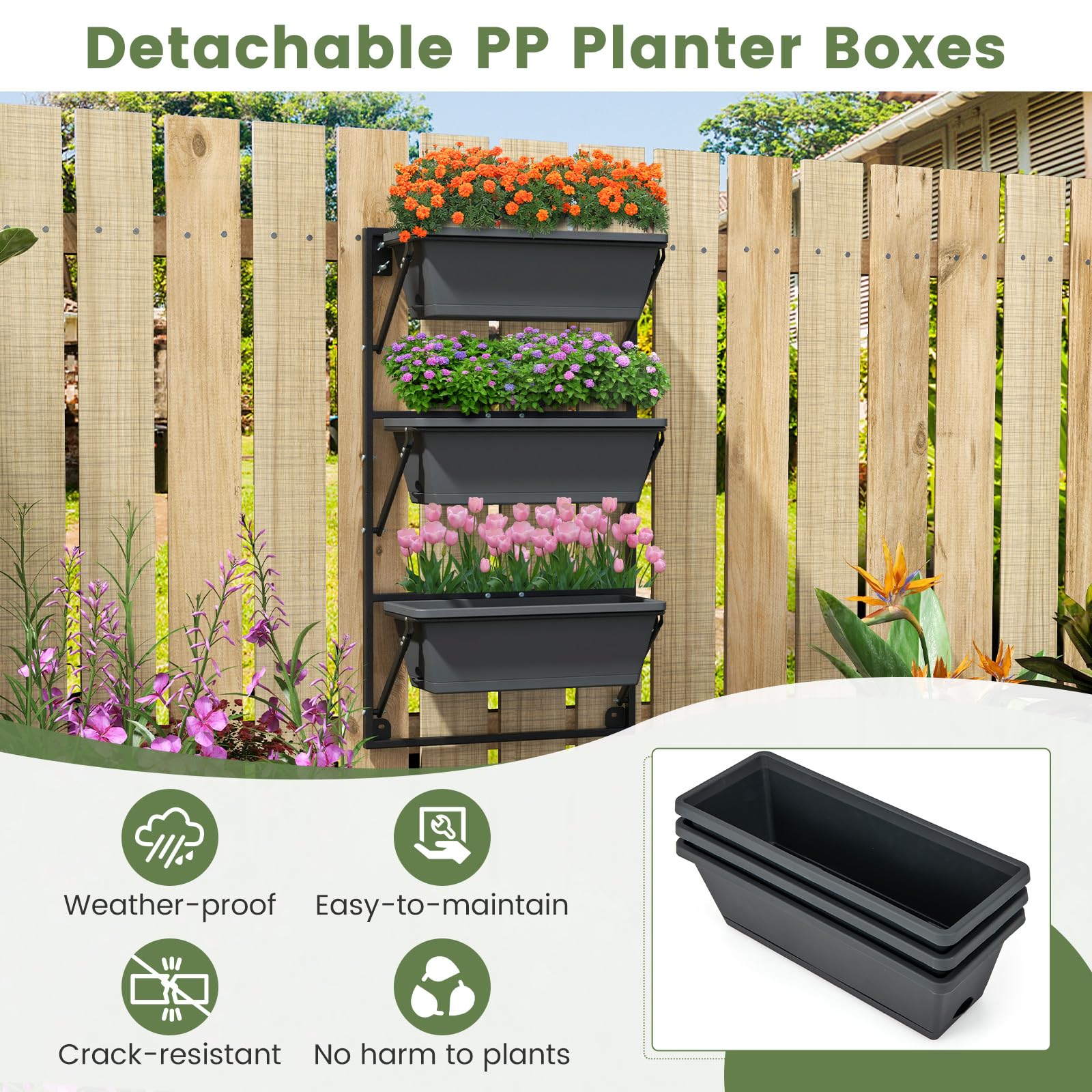 Giantex Vertical Raised Garden Bed, Hanging & Wall-Mounted Planter Garden Boxes