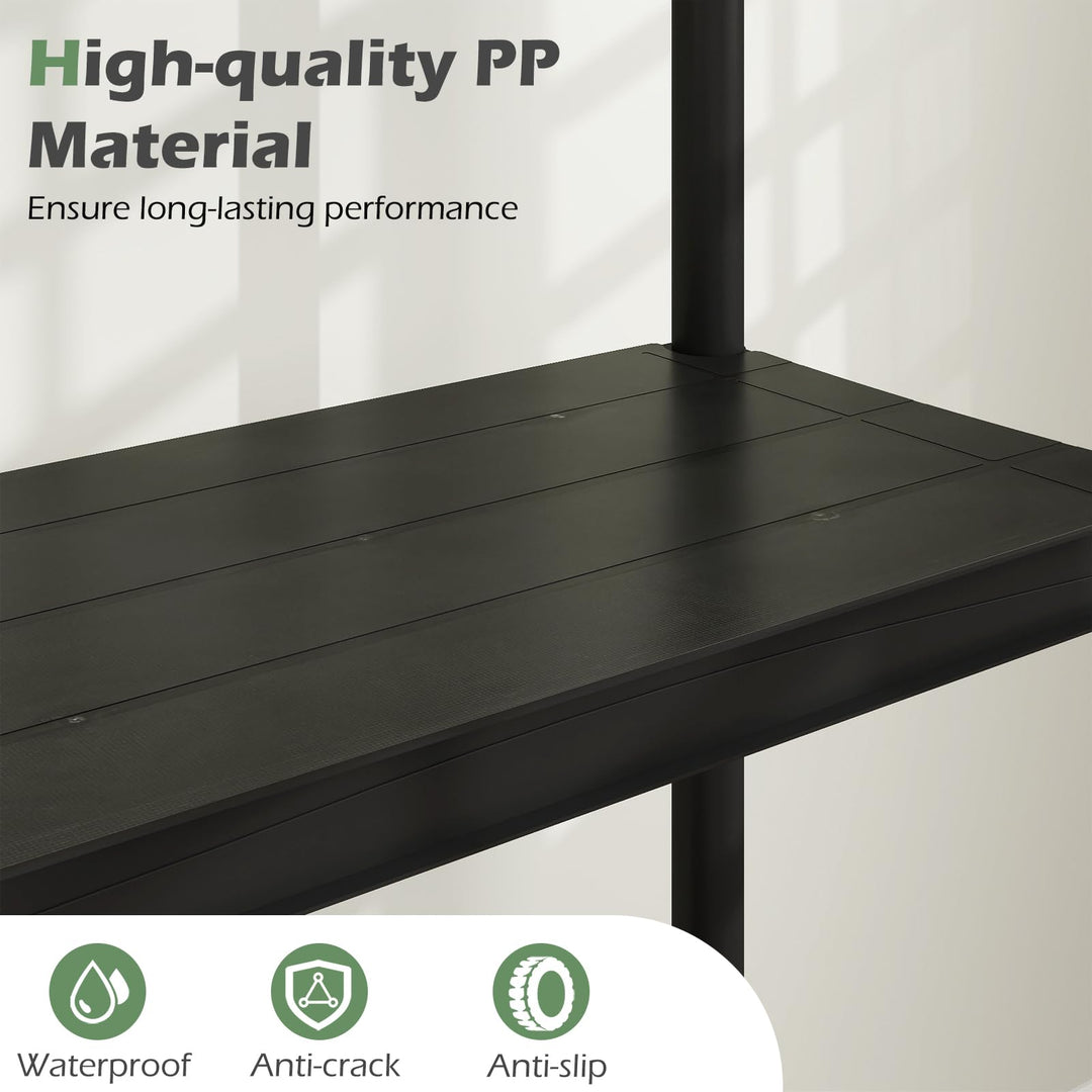 Giantex 3-Tier Heavy-Duty Plastic Storage Shelves (24" x 12.5" x 37")