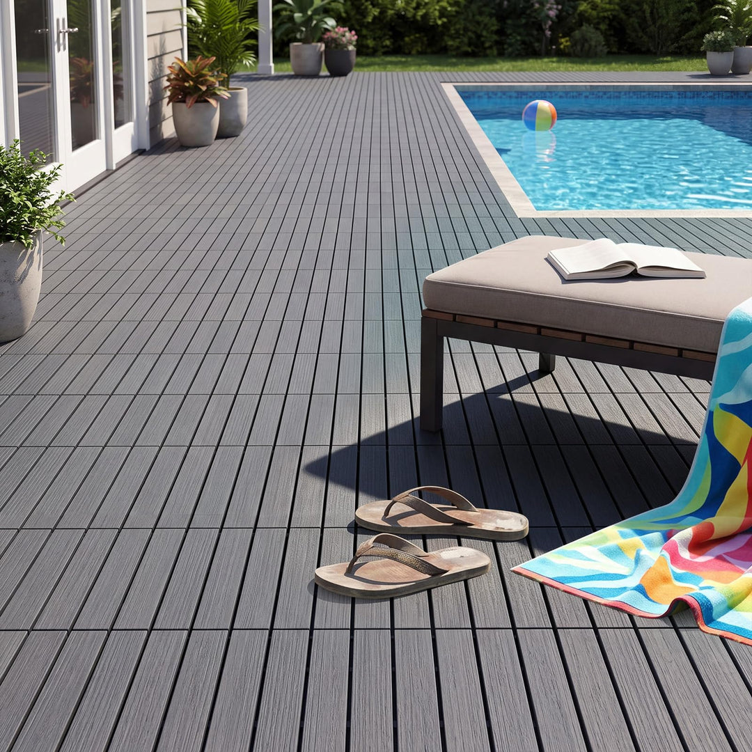 GIANTEX 36 PCS Waterproof Plastic Interlocking Deck Tiles