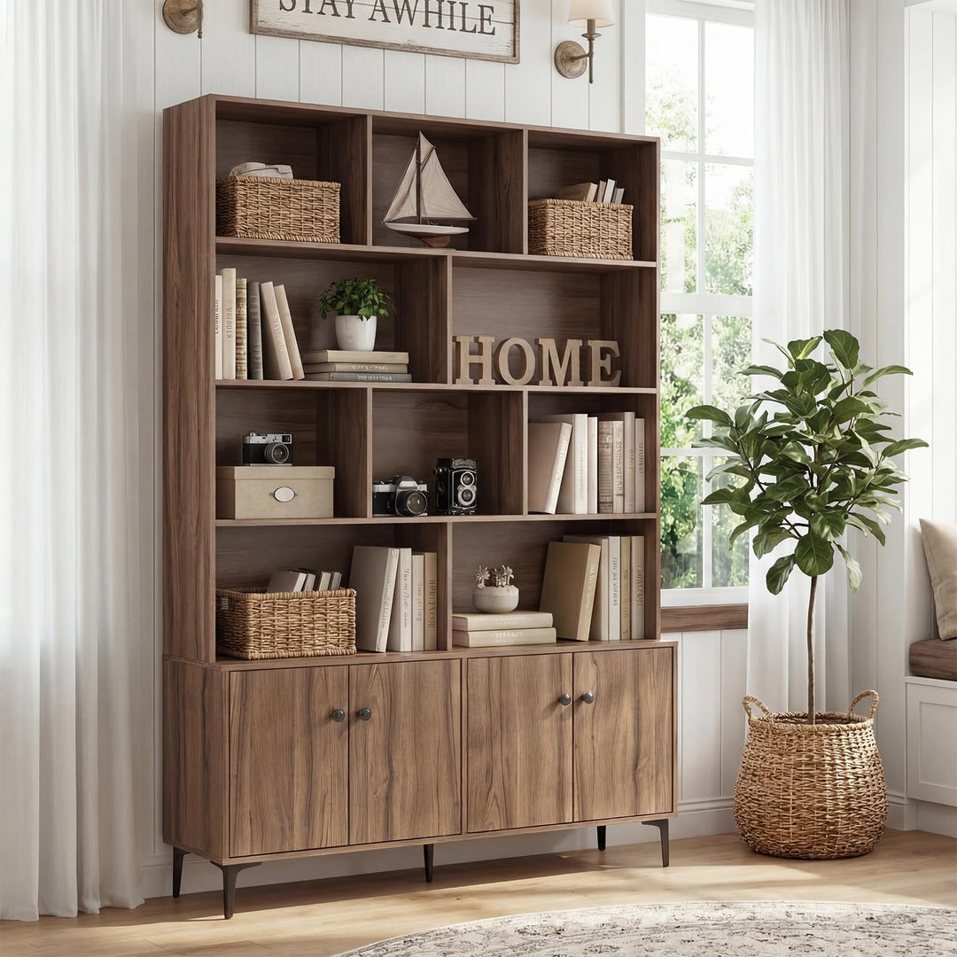 Giantex 68.5" Tall Bookcases with Storage Cabinet for Home Office