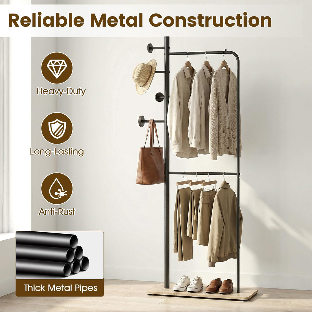 Giantex Double Rods Clothes Hanging Rack for Entryway