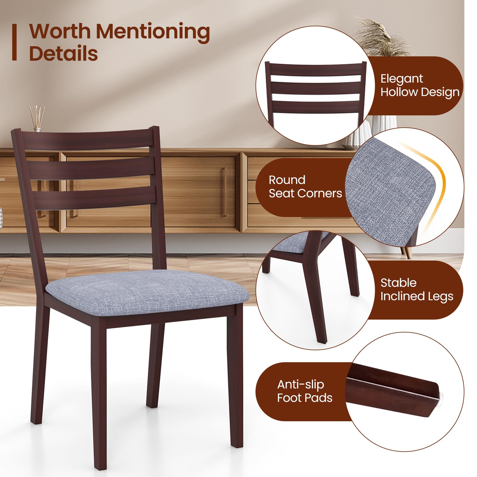 Giantex Wood Dining Chairs Set