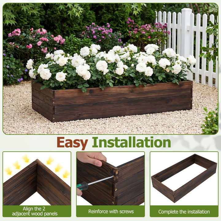 Giantex 45" x 23" Fir Wood Raised Garden Bed (1/2)