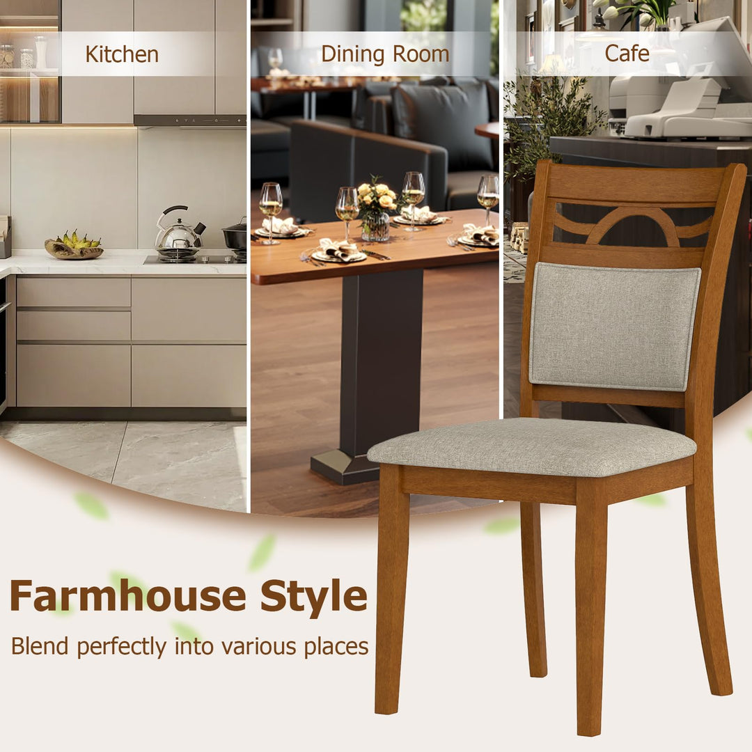 Giantex Wooden Dining Chairs Set of 2/4 for Dining Room