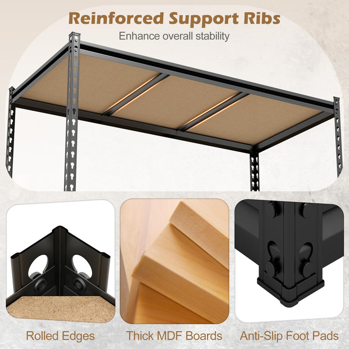Giantex 5-Tier Metal Storage Shelves Heavy Duty Garage Shelving Units(1/2/3/4,48" W x 24" D x 72" H)