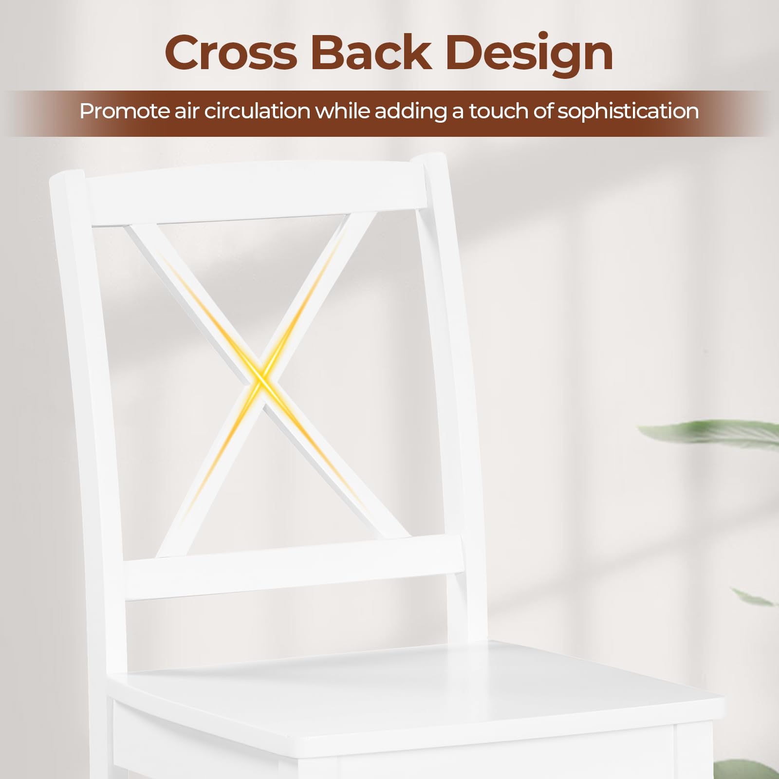Giantex Wood Dining Chairs, Armless Kitchen Chairs w/Rubber Wood Legs & Curved Backrest
