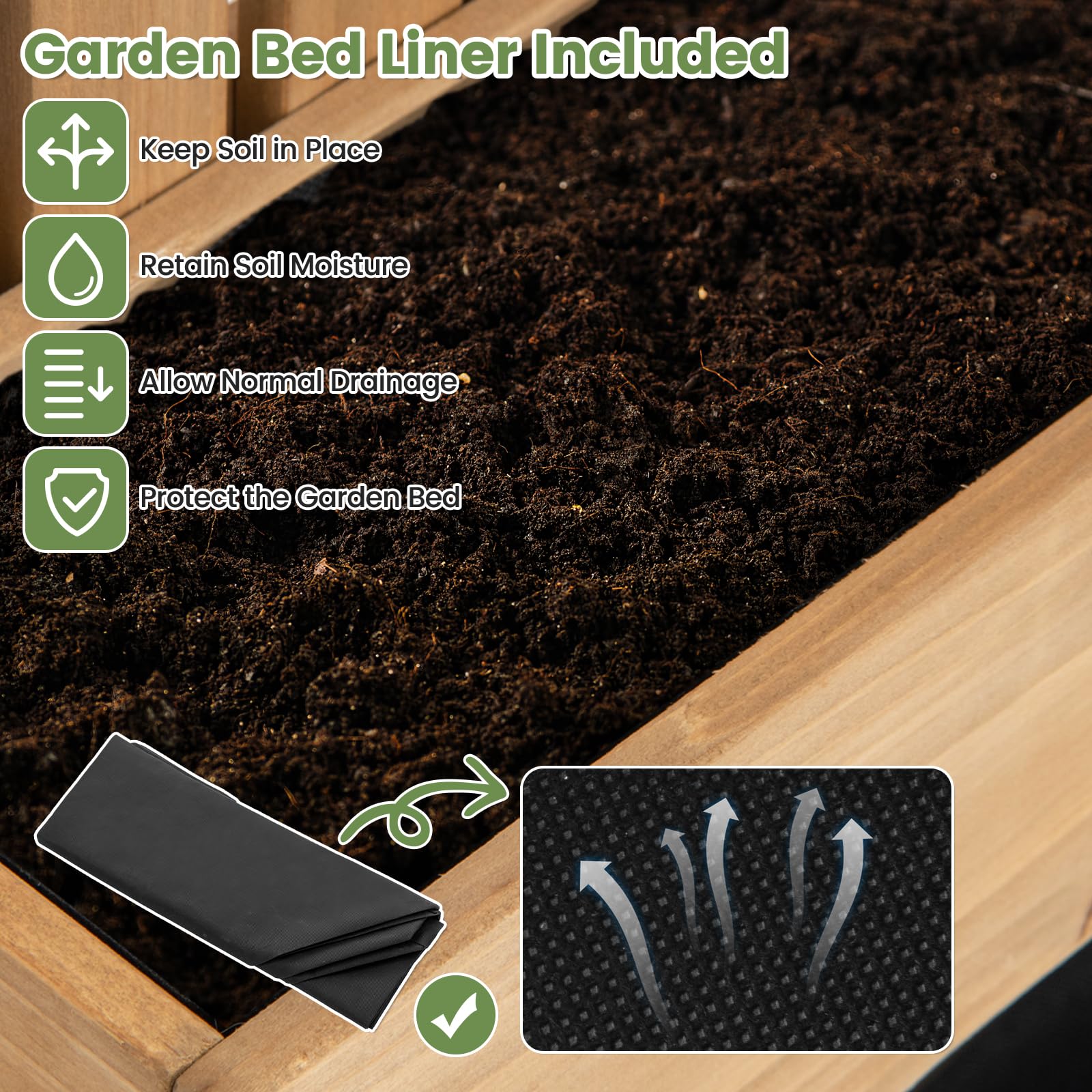 Giantex Wall-Mounted Raised Garden Bed w/Trellis Board