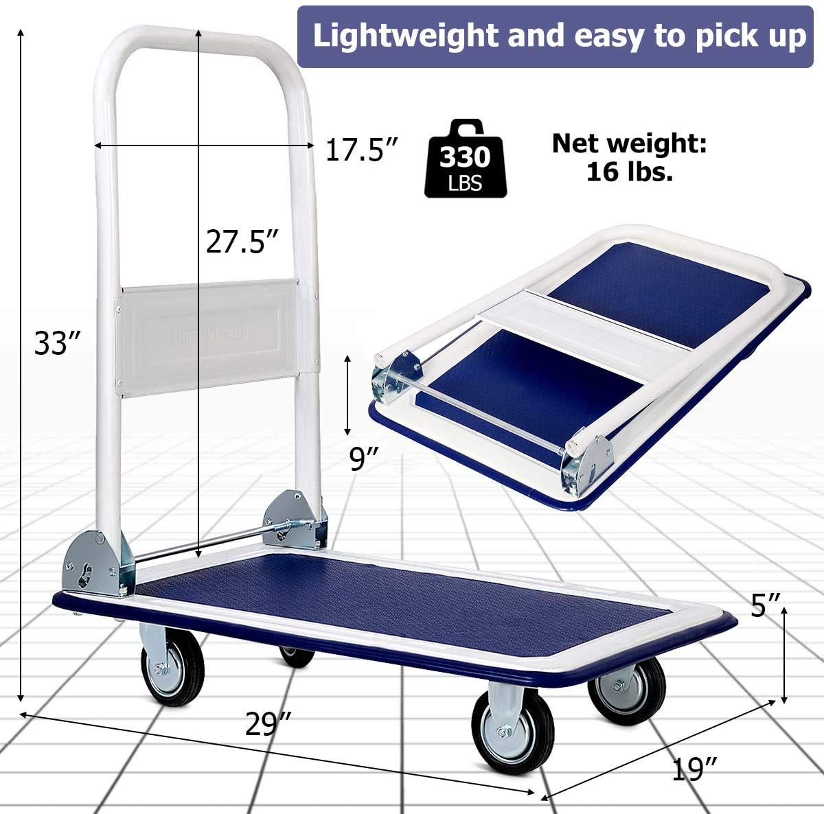 10 Platform Cart Dolly - Giantex