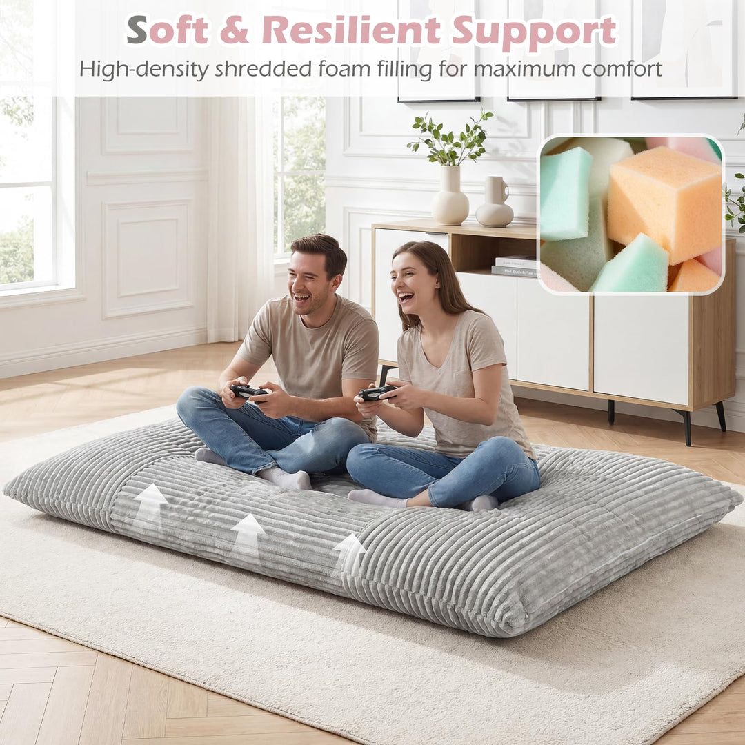 Giantex Bean Bag Chair for Adults | Stuffed Floor Sofa w/Machine-washable Corduroy Cover