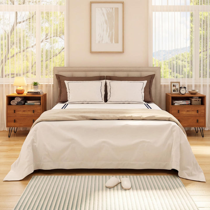 Giantex Night Stand with 2 Drawers for Bedroom Home Office