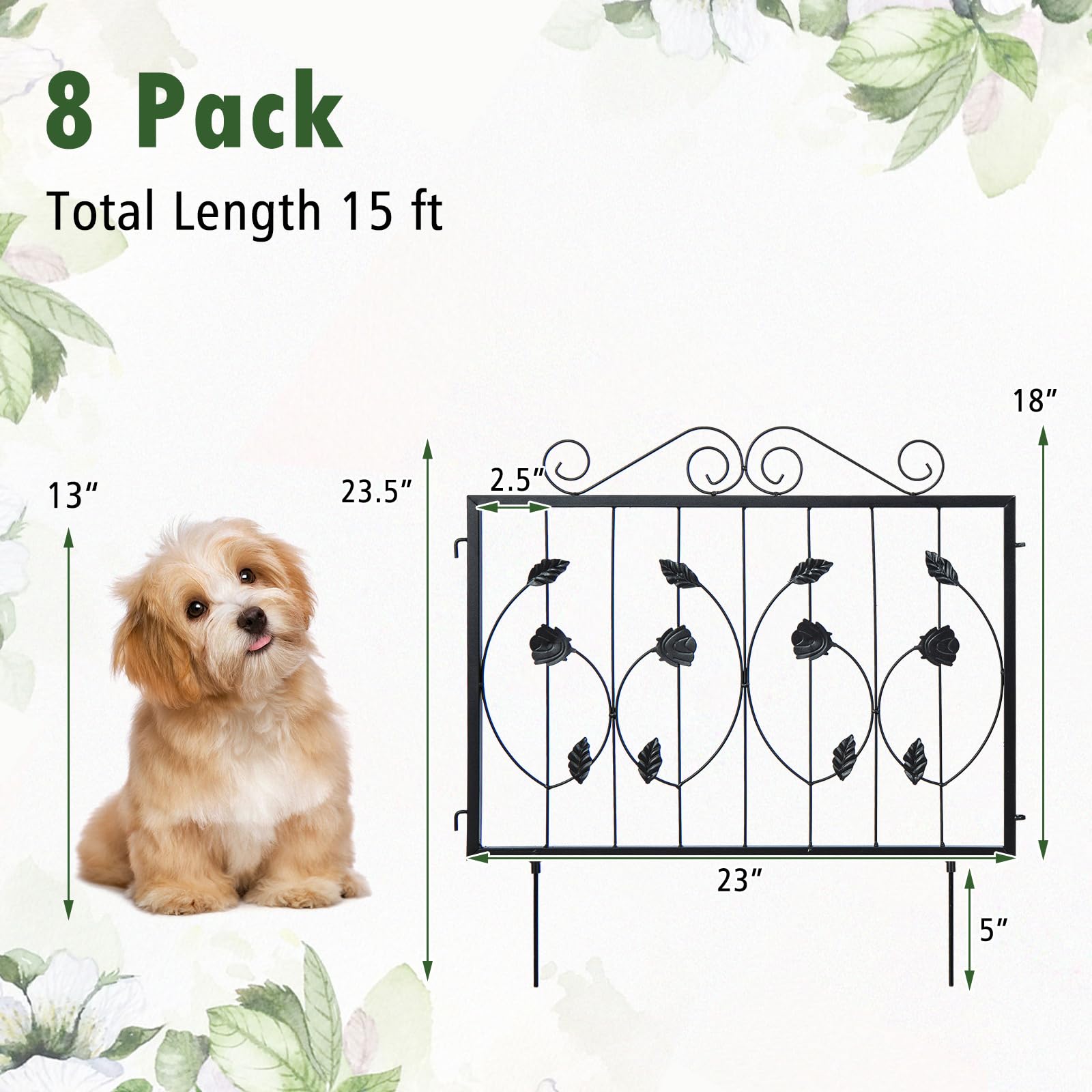 Giantex Decorative Garden Fence 8 Pack