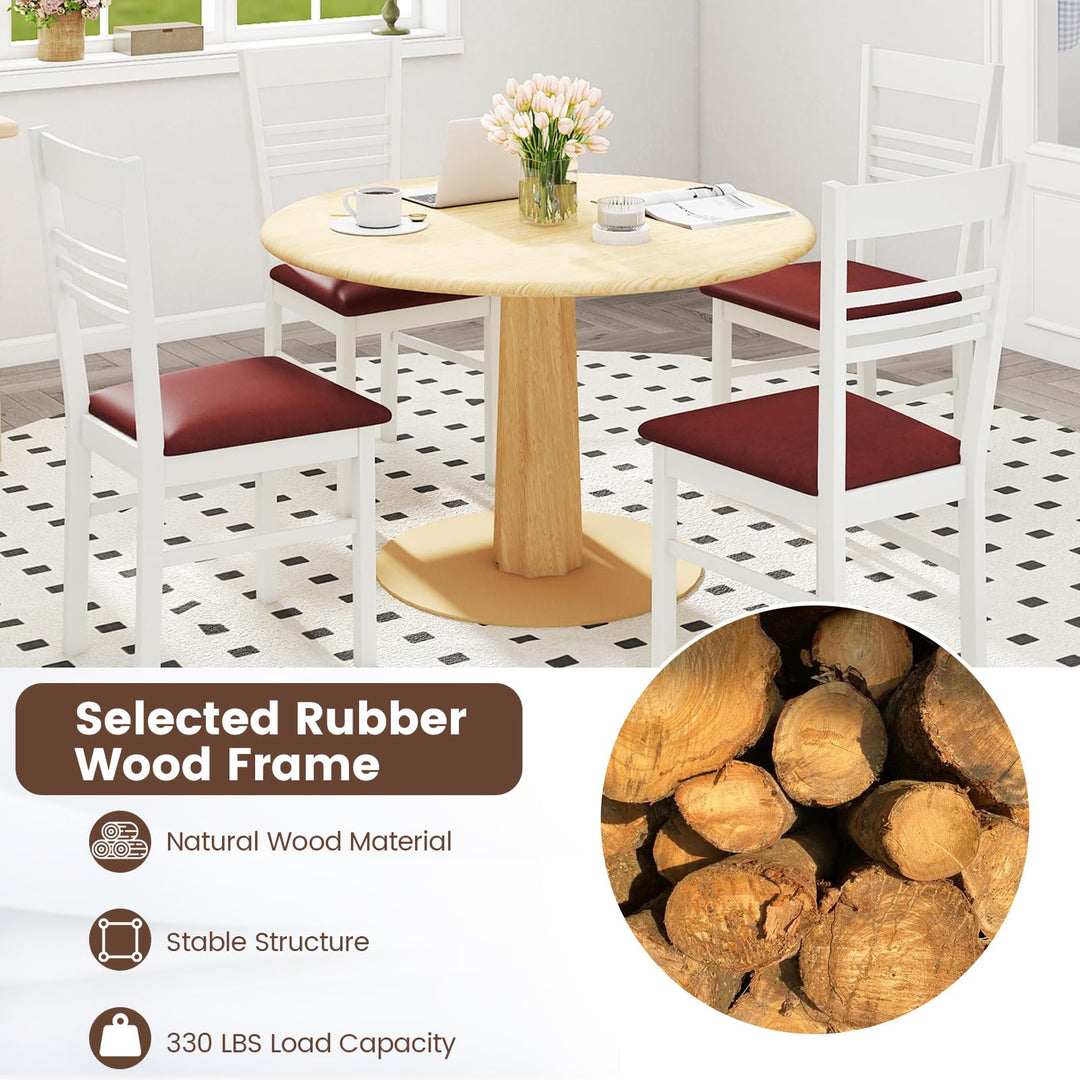 Giantex Wooden Dining Chairs Set of 2/4 Armless Kitchen Chairs w/Slat Backrest