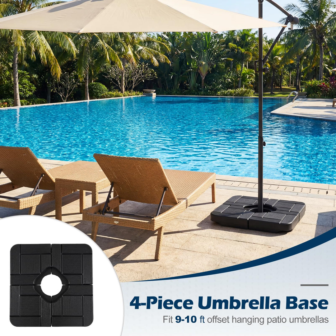 Giantex 4-Piece 178 LBS Cantilever Offset Patio Umbrella Base