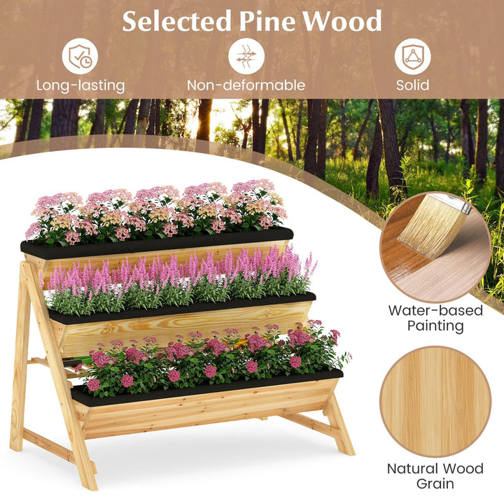 Giantex 3-Tier Vertical Raised Garden Bed Wood Elevated Planter Box with Legs