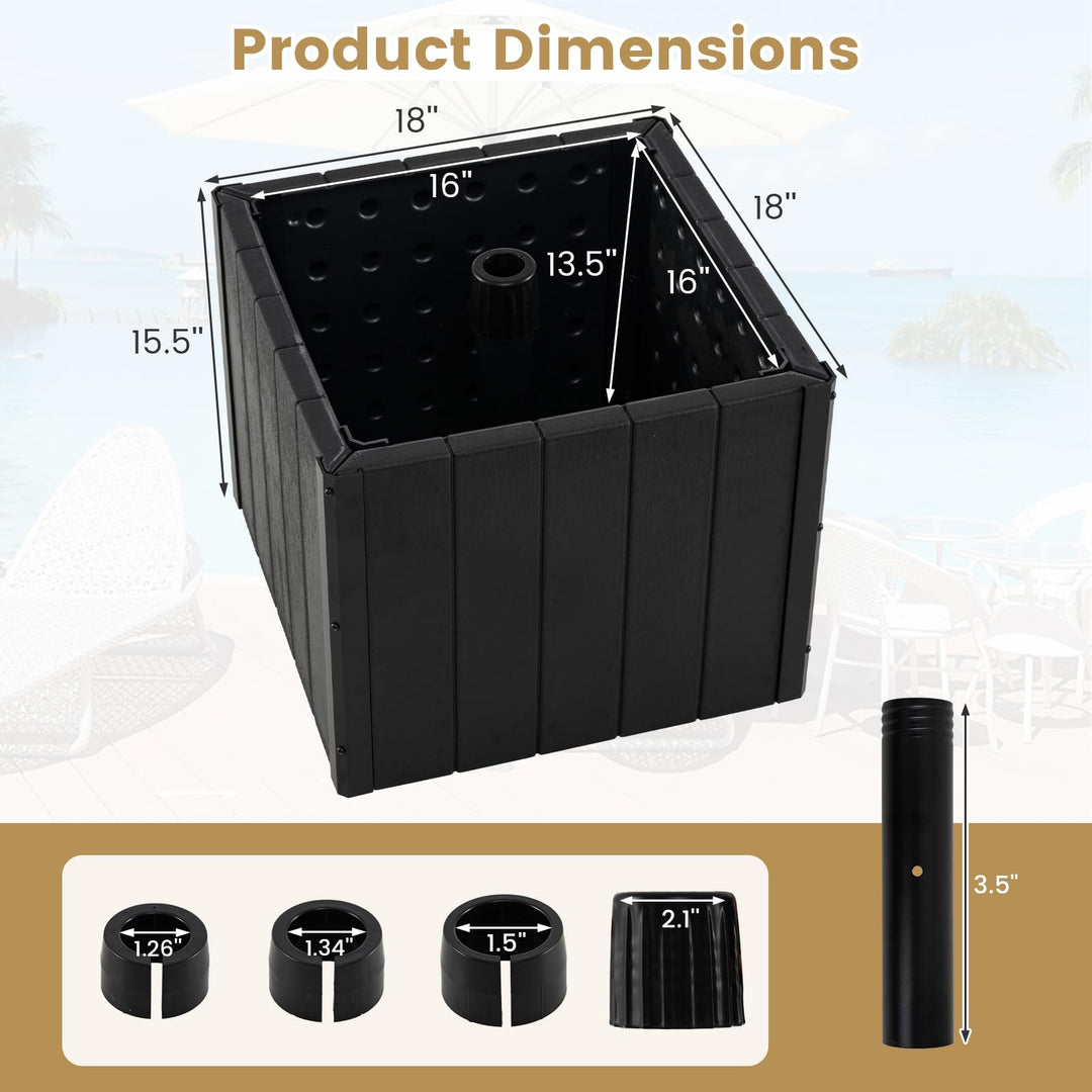 Giantex 88 lbs Umbrella Base with Fillable Planter with 4 Rollers