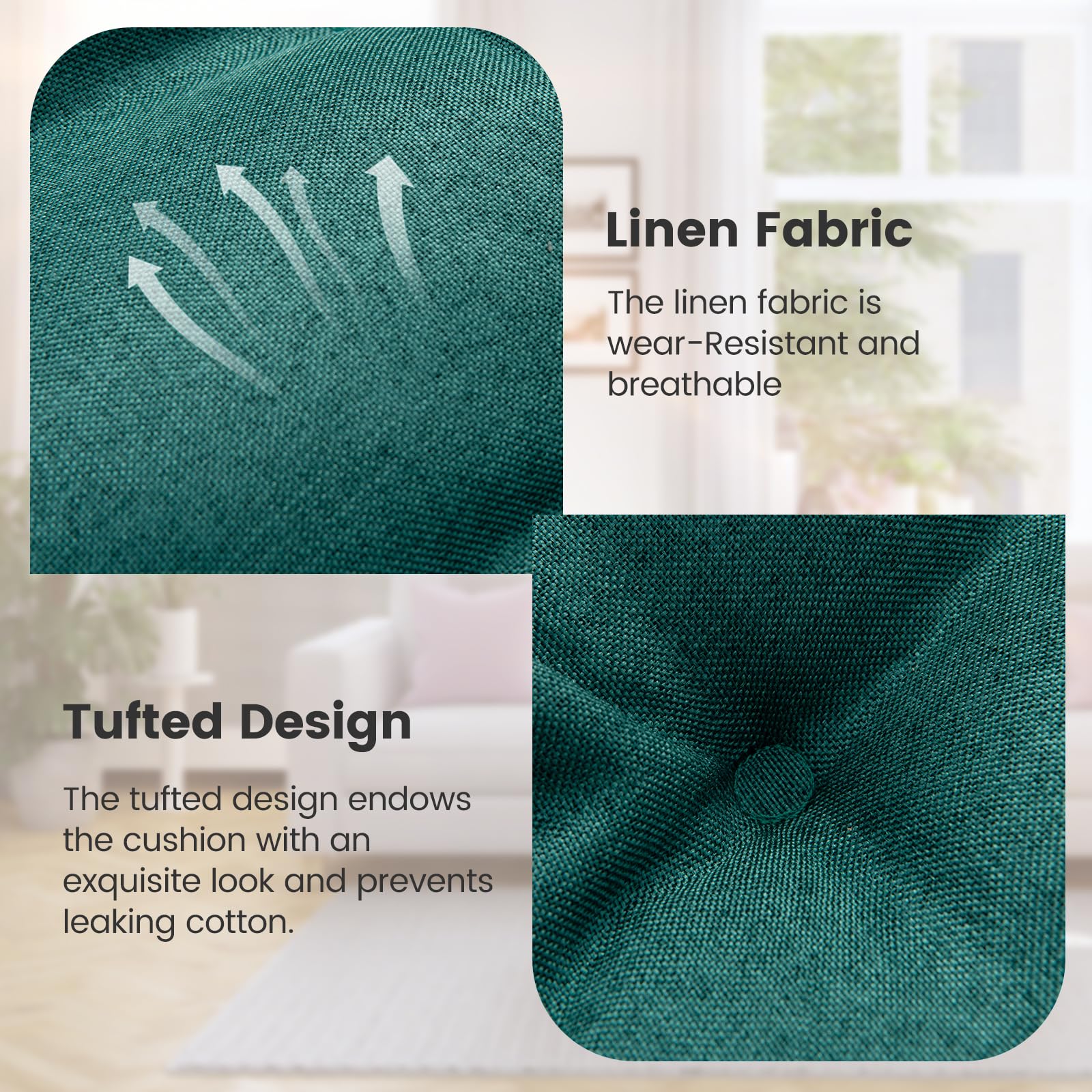 Chair Cushions for Dining Chairs 4 Pack, 17.5” x 17”U-Shaped Chair Pads with Polyester Cover
