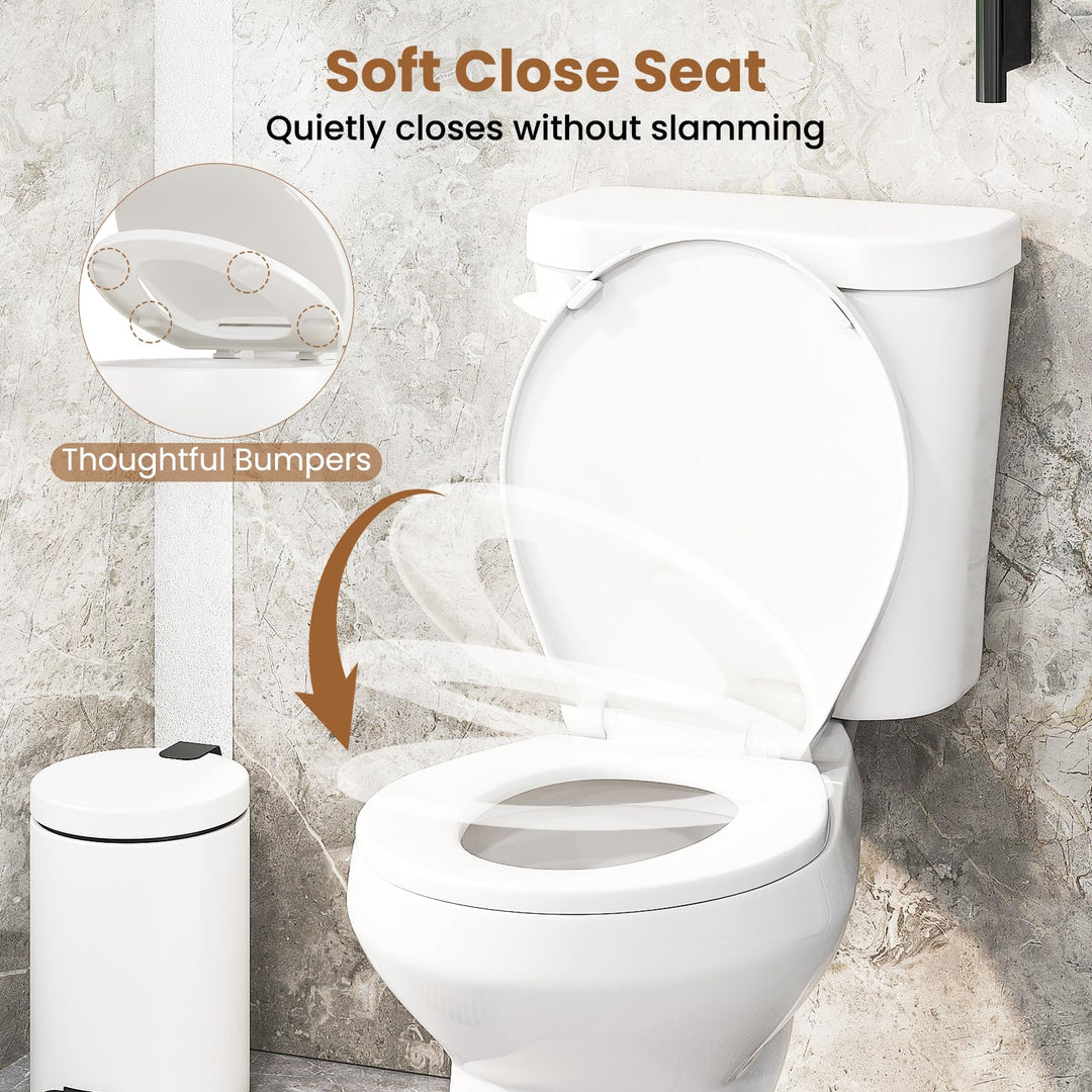 Giantex Two Piece Toilets with 17.5" ADA Comfort Height Seat 360° Siphon Powerful Flush,