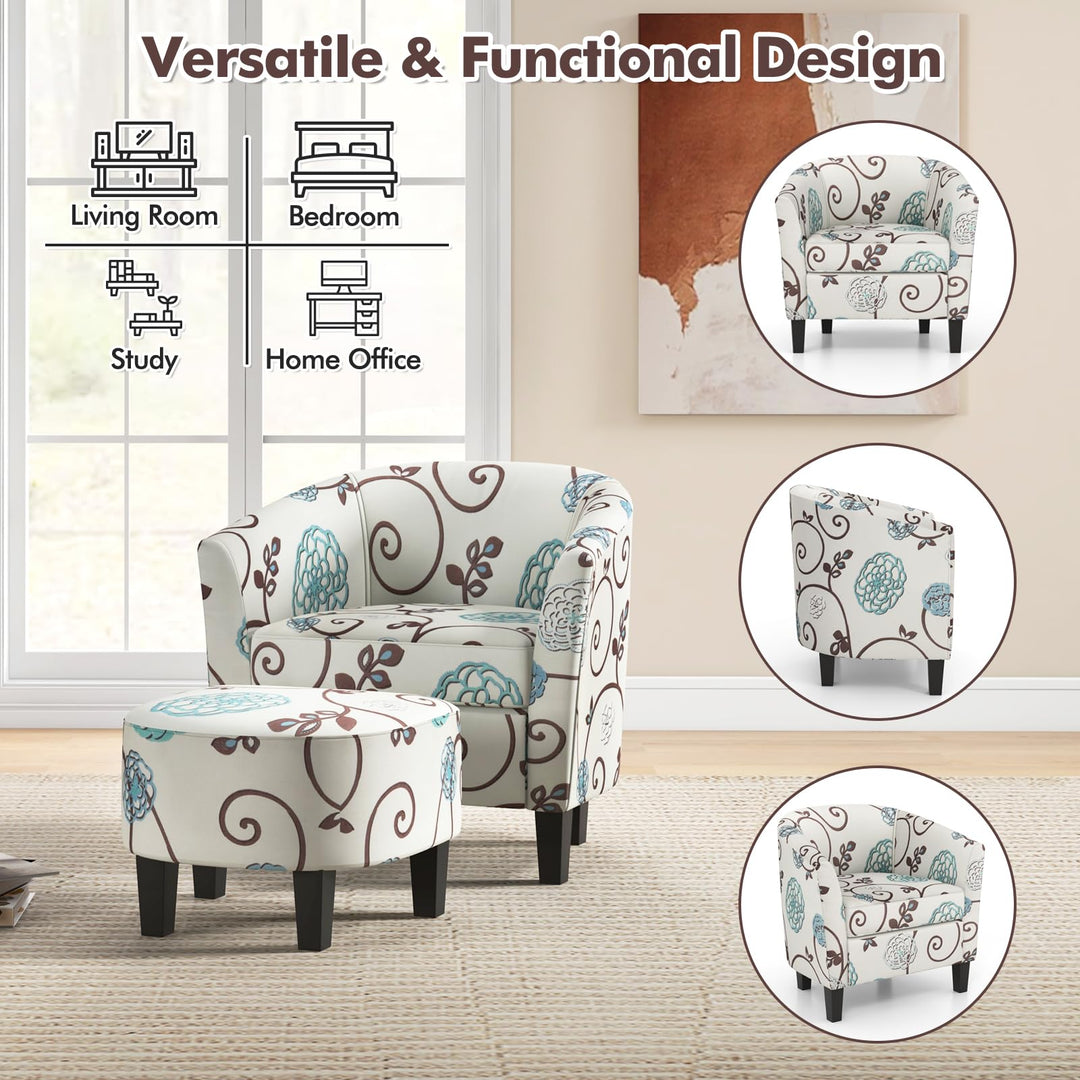 Giantex Small Accent Chair with Ottoman Set