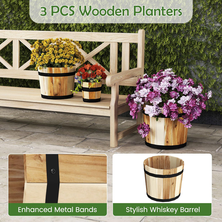 Giantex Outdoor Acacia Wood Raised Garden Bed for Flower Vegetable Fruit