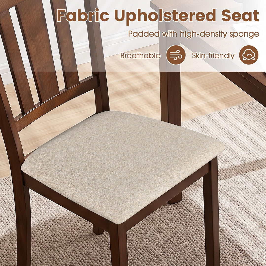 GIANTEX Wooden Dining Chairs Set of 2/4 with Hollow Back &amp; Soft-padded Seat