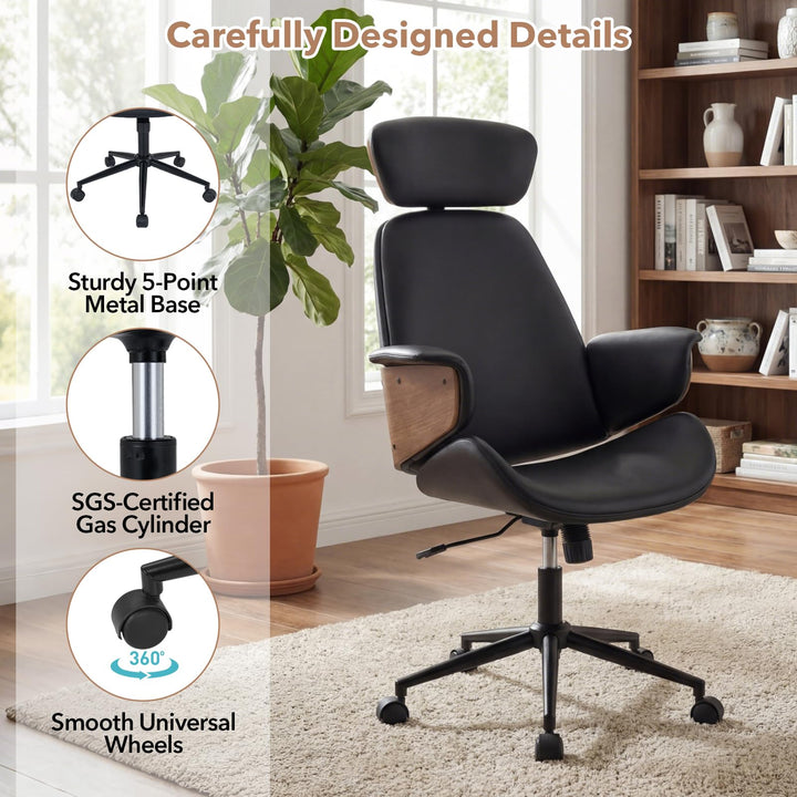 Giantex Ergonomic High Back Faux Leather Executive Chair with Headrest