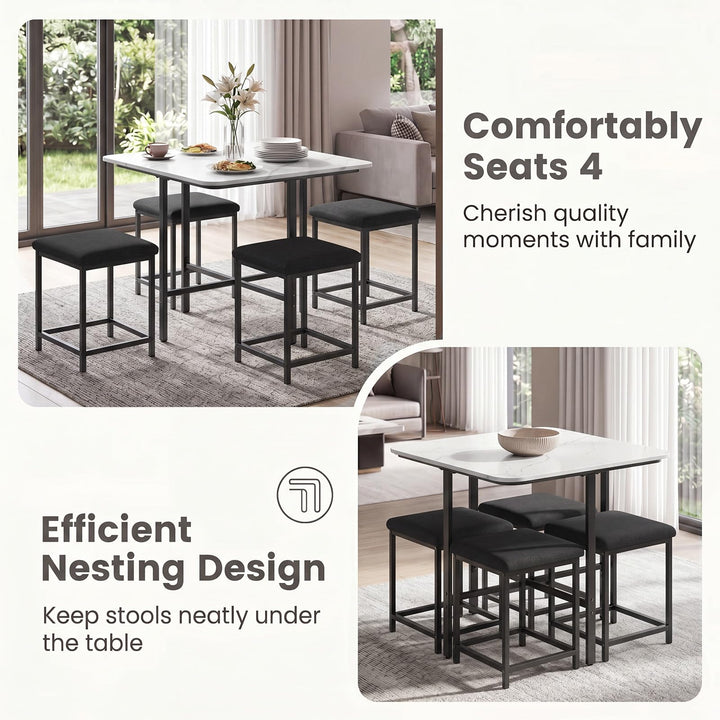 Giantex Space-Saving Kitchen Table and Chairs Set for 4