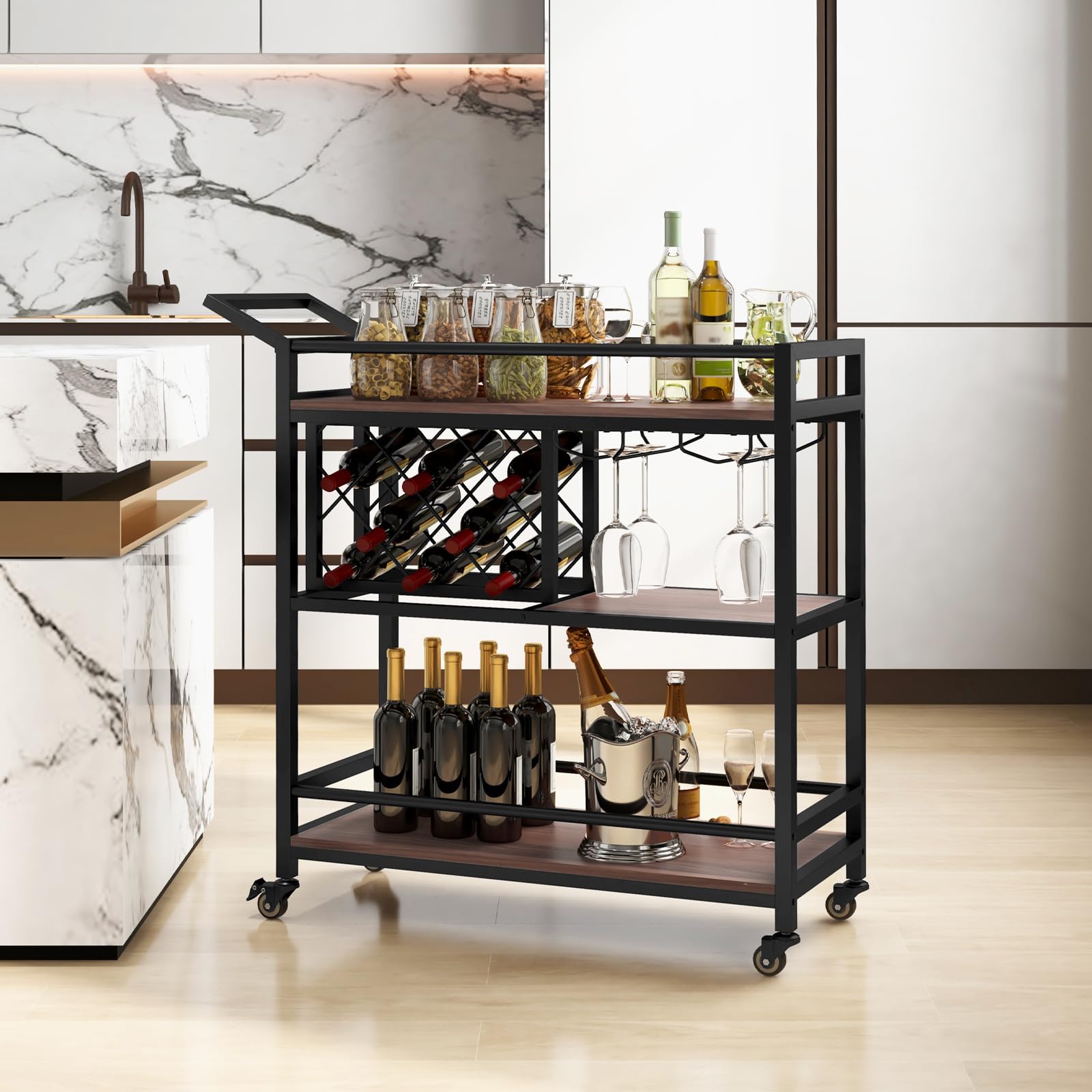 Giantex Bar Cart, 3 Tier Serving Cart for Home