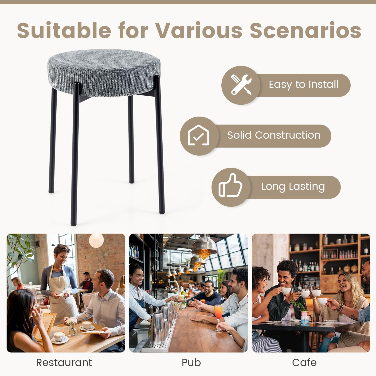Giantex Stackable Stools Set of 4