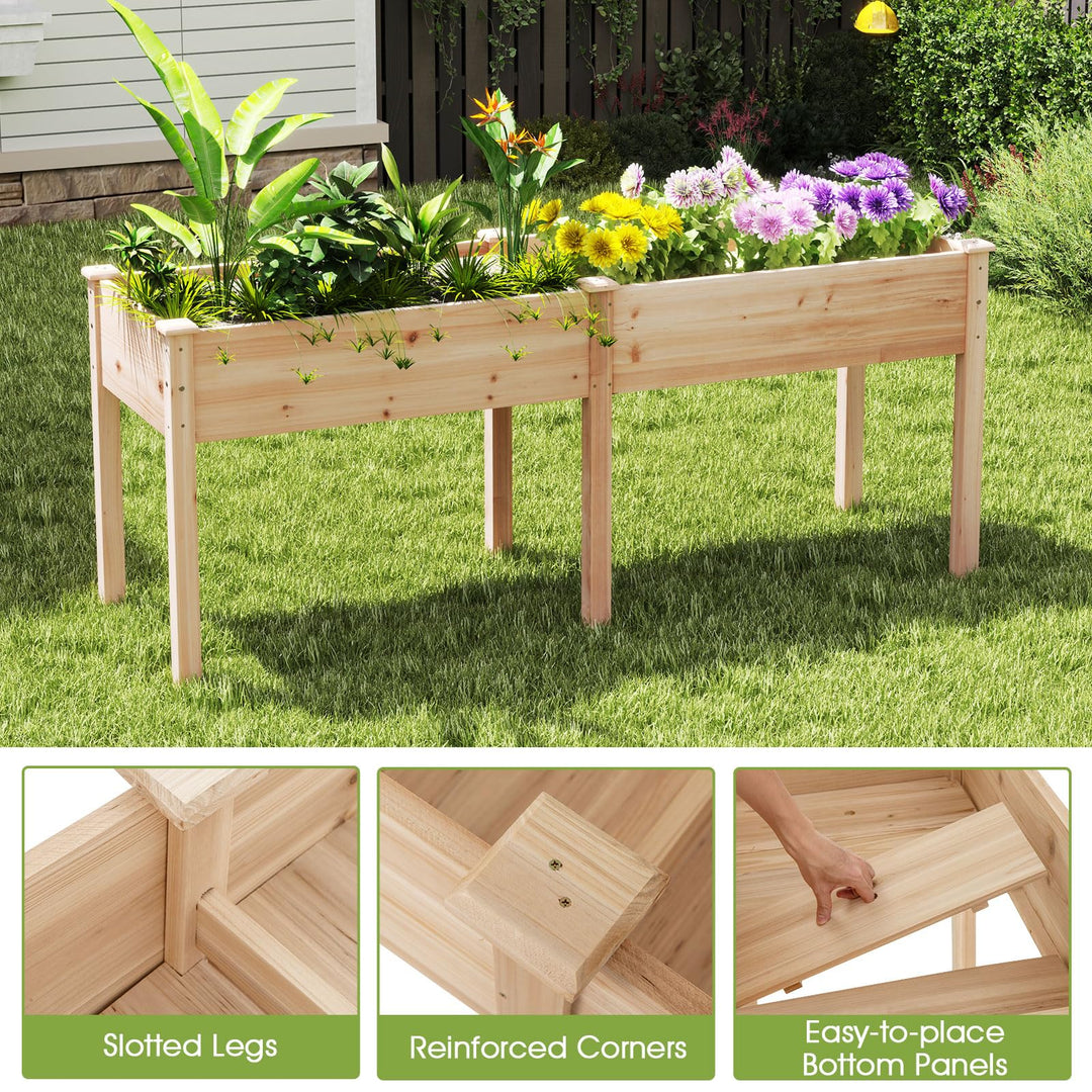 73"x23"x30" Elevated Wood Planter Box with Legs