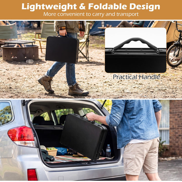 Giantex 2 FT Folding Camping Table Max 28" with 3 Adjustable Heights