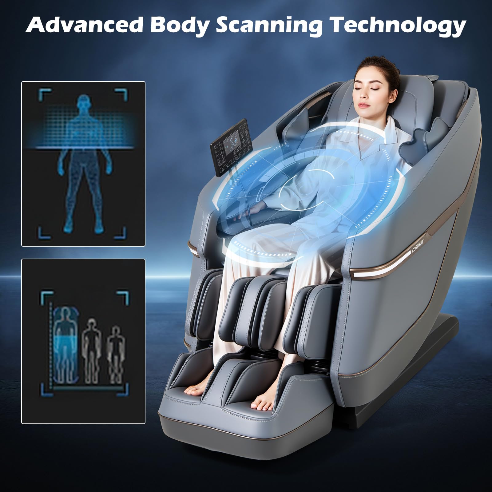Full Body Zero Gravity Massage Chair, SL Track Massage Recliner w/Airbags