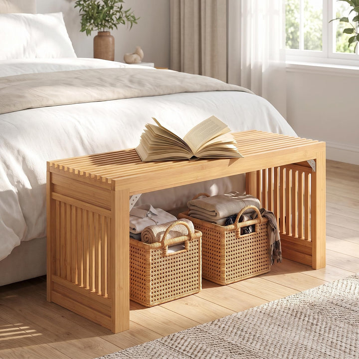 GIANTEX 35.5" Bamboo Dining Bench with Solid Widened Legs (1/2)